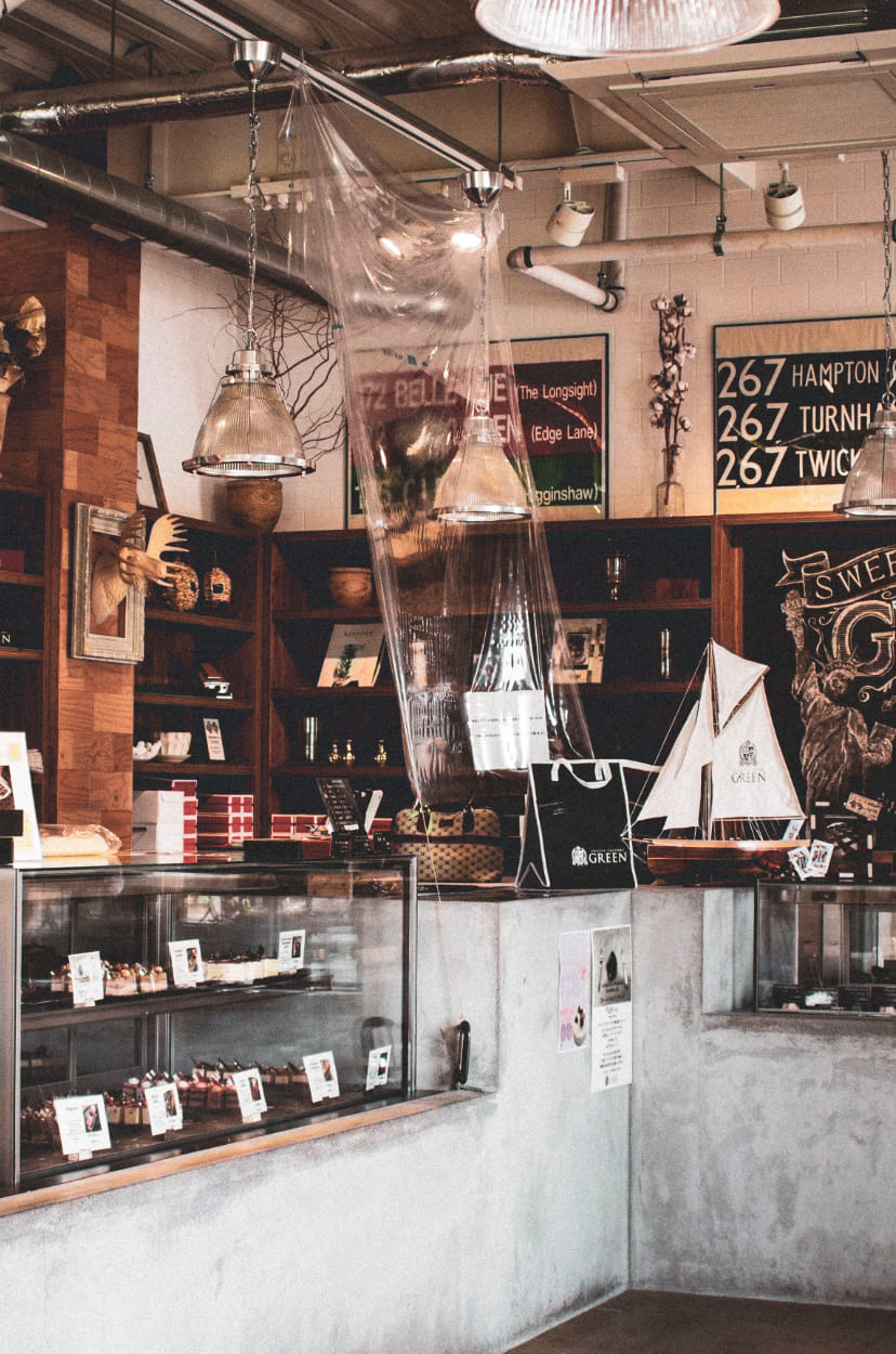 大場再生、緑陰のカフェ、希少な画集より、新品高級額・額装付、状態良好 SIDE DISH CAFE 緑菜七彩 - アグログリーンプラス